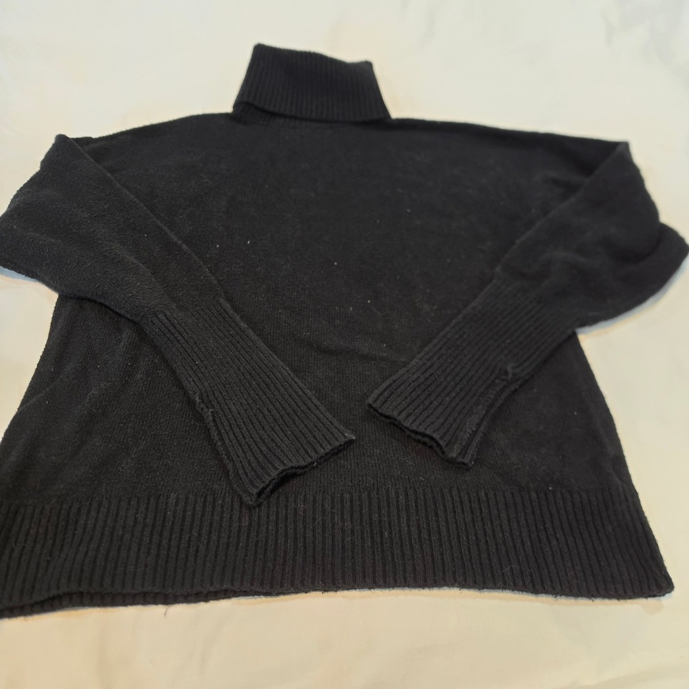 Old Navy SoSoft Turtleneck Tunic Women Medium Black Excellent Ribbed Knit 513779